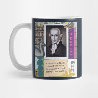 Immanuel Kant portrait and quote: Thoughts without content are empty, intuitions without concepts are blind. Mug